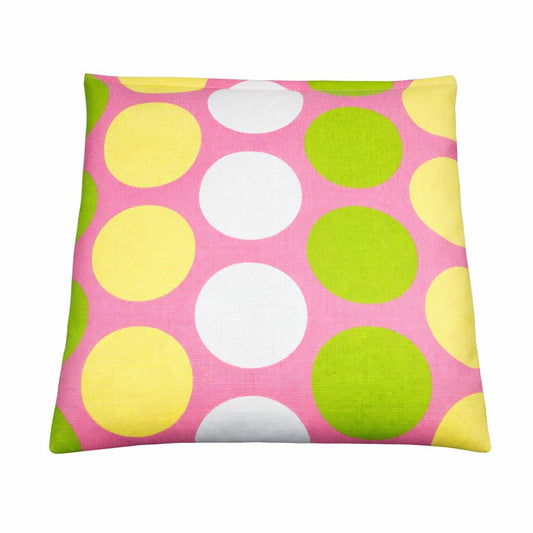 Liberty21 corn-filled heating pad with floral cover offers targeted warmth for sore muscles.