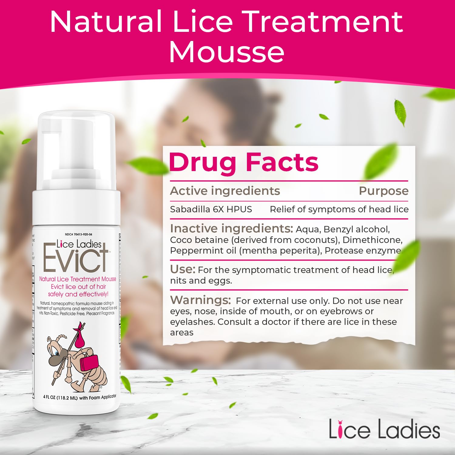Lice Ladies Evict mousse being applied during a treatment session