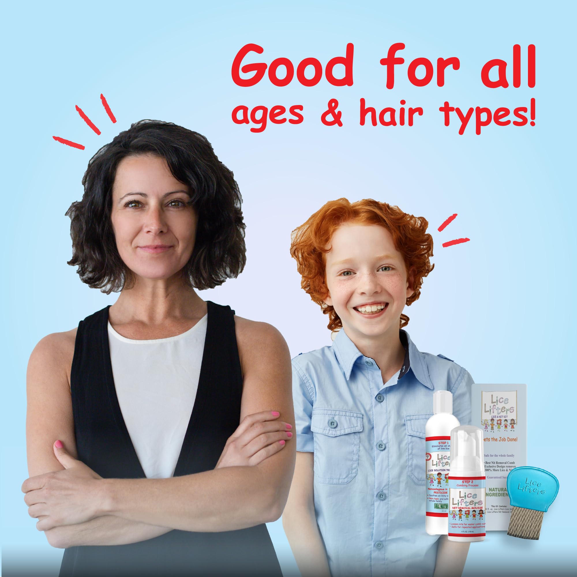 Lice Lifters comb in use for precise application
