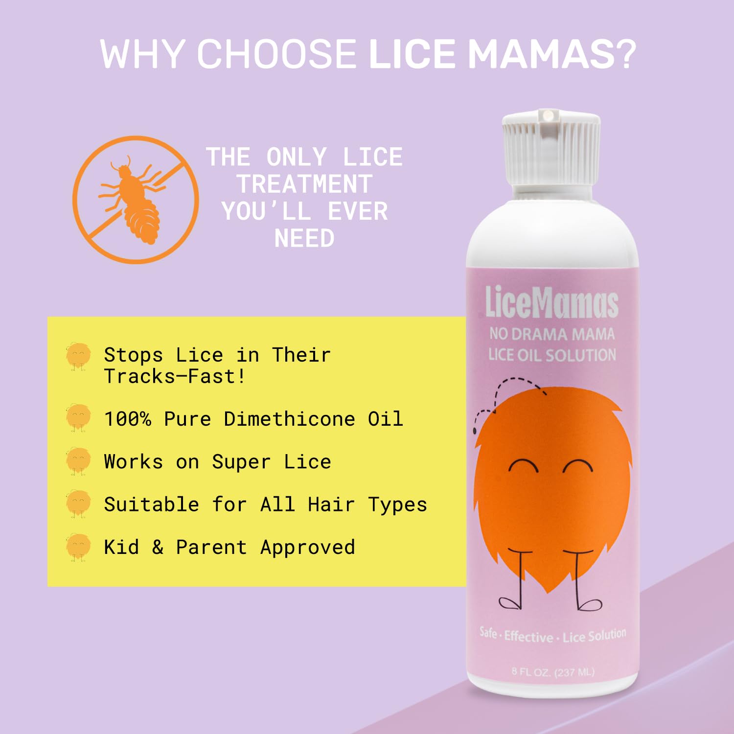 Lice Mamas extra-strength lice treatment application emphasizes handling tough infestations