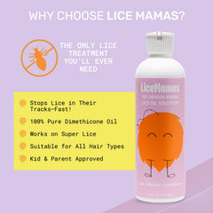 Lice Mamas extra-strength lice treatment application emphasizes handling tough infestations