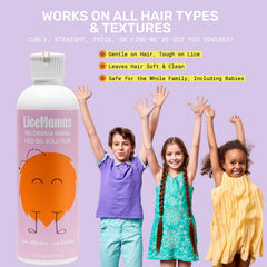 Lice Mamas home-use scene shows simple at-home lice care