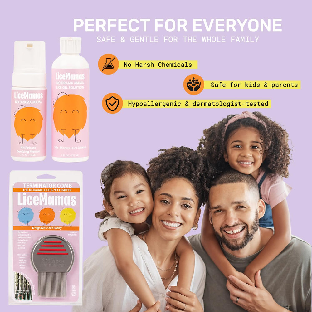 Lice Mamas packaging and care products for kids