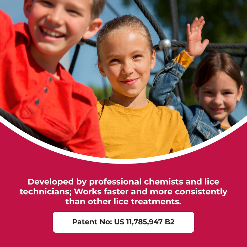 Lice Sisters Nit Glue Dissolver application on hair for quick action.