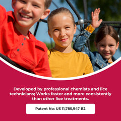 Lice Sisters Nit Glue Dissolver application on hair for quick action.