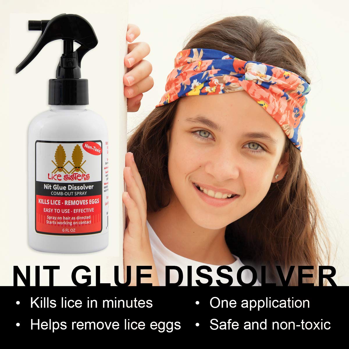 Lice Sisters Repel Lice Prevention spray bottle for ongoing protection.