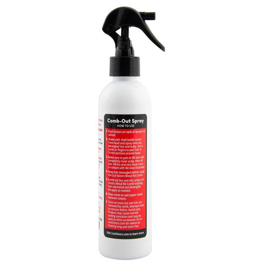 Lice Sisters safety lock on bottle prevents leaks during storage.