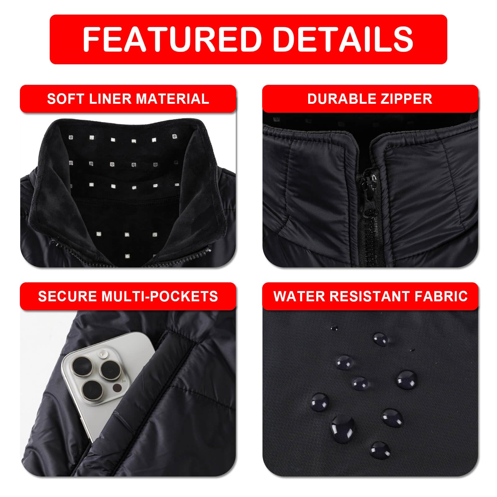 Licinwing red light vest simple two-button controls for quick use