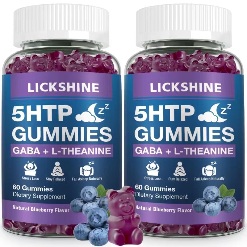 Lickshine sleep gummies blue bottle promotes calm mood and natural rest