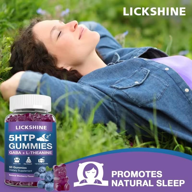 Serving scoop of Lickshine blueberry sleep gummies for daily use