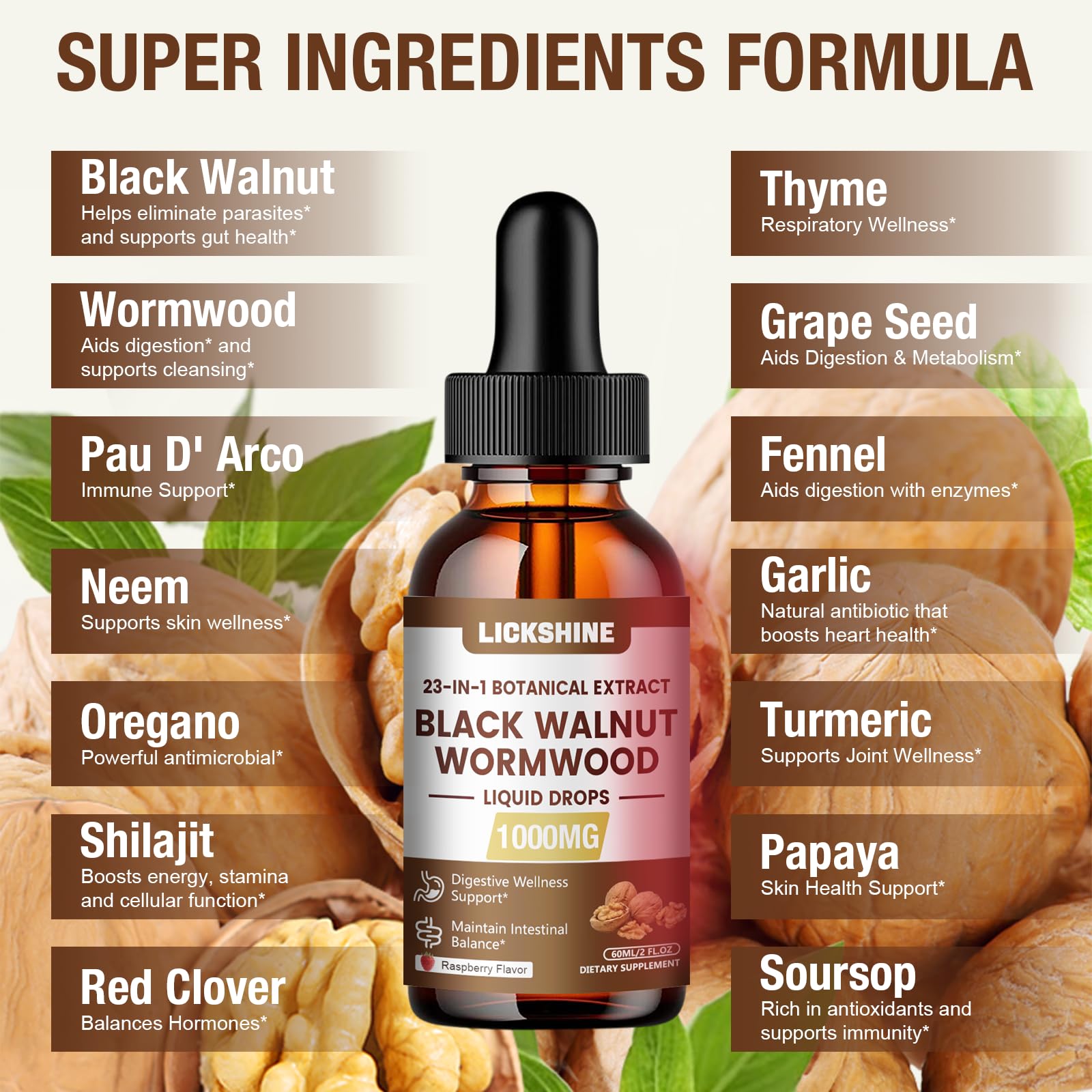 Lickshine raspberry-flavor tincture bottle ideal for easy daily dosing