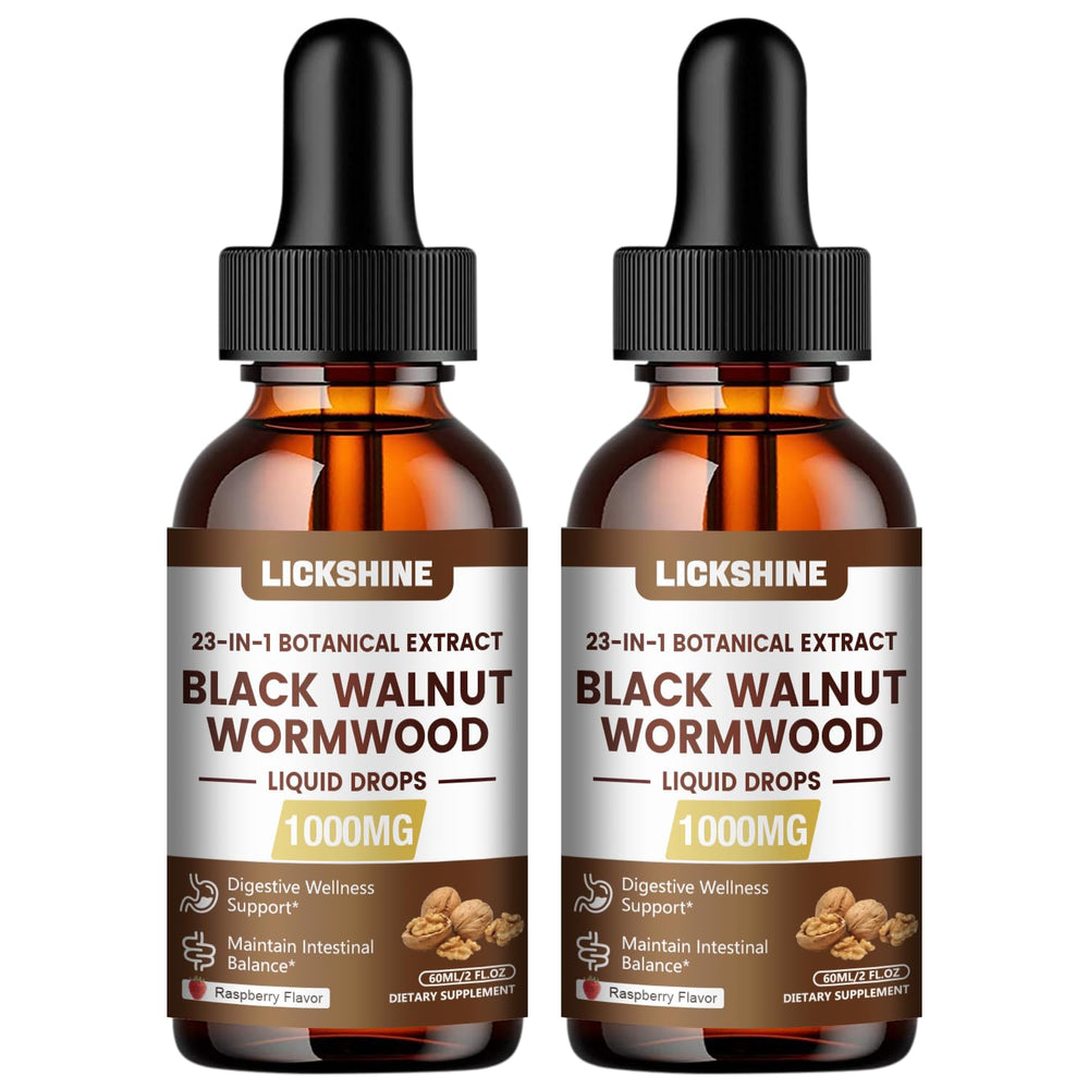 Lickshine wormwood walnut clove cleanse bottle demonstrates gut-support tincture potency
