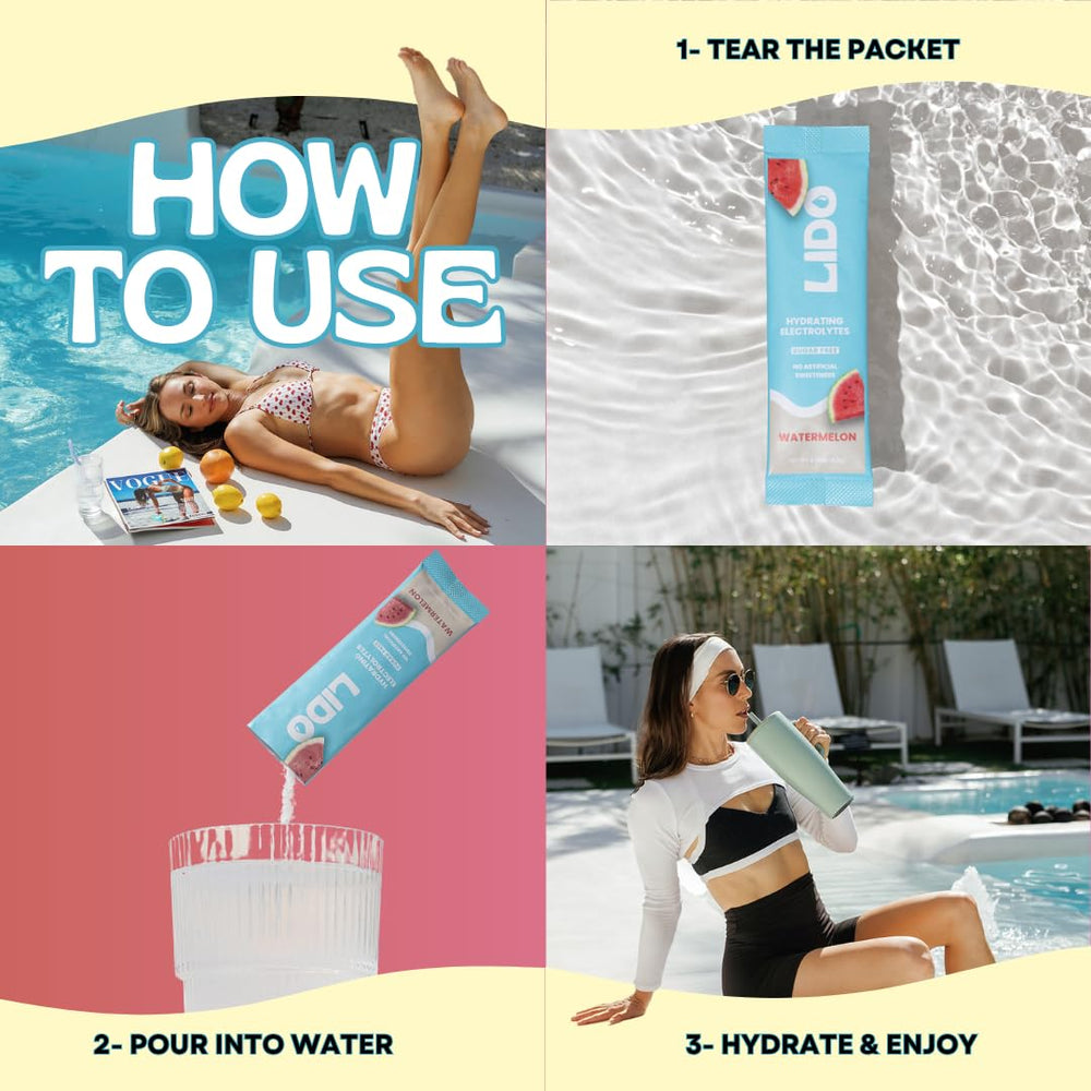 LIDO travel-friendly electrolyte packets ready for on-the-go rehydration