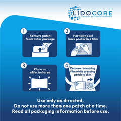 Lidocore comfortable-flexible-wear patch conforms to the body discreetly.
