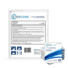 Lidocore maximum-strength patch delivers fast, localized numbness at the pain site.