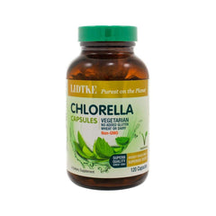 Lidtke Chlorella 120c bottle with compact green capsules for daily greens.