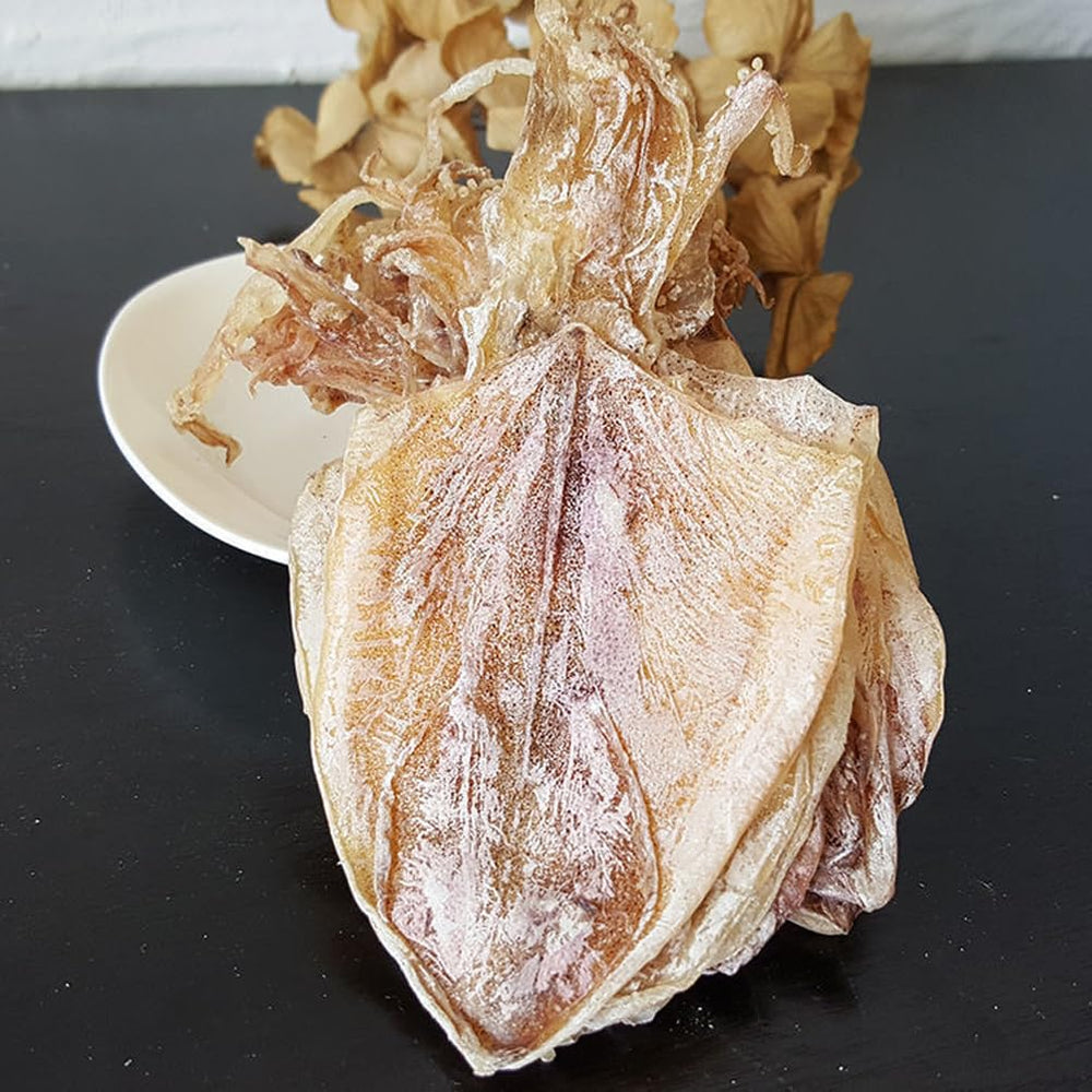 LIFAF dried squid packaging back highlights no additives and simple ingredients.