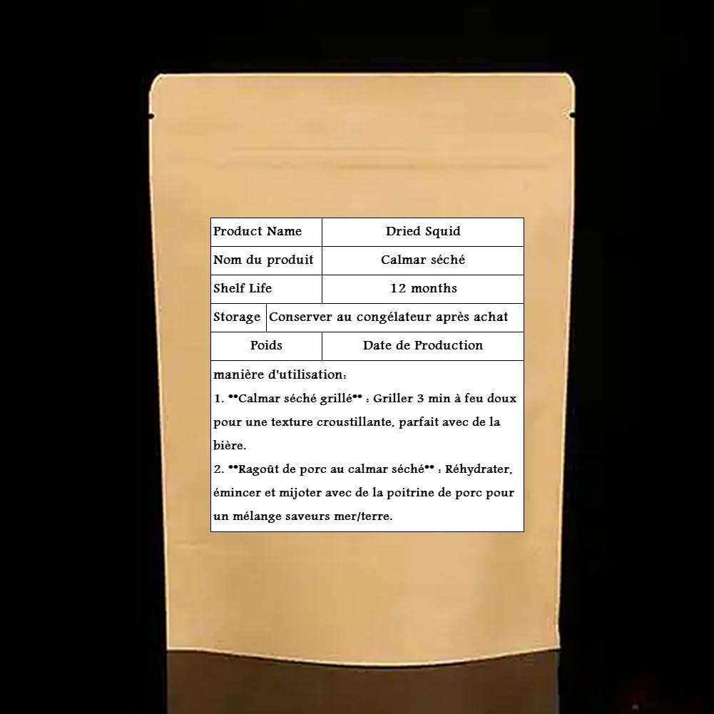 LIFAF dried squid table setting image suggests convenient, protein-rich snack.