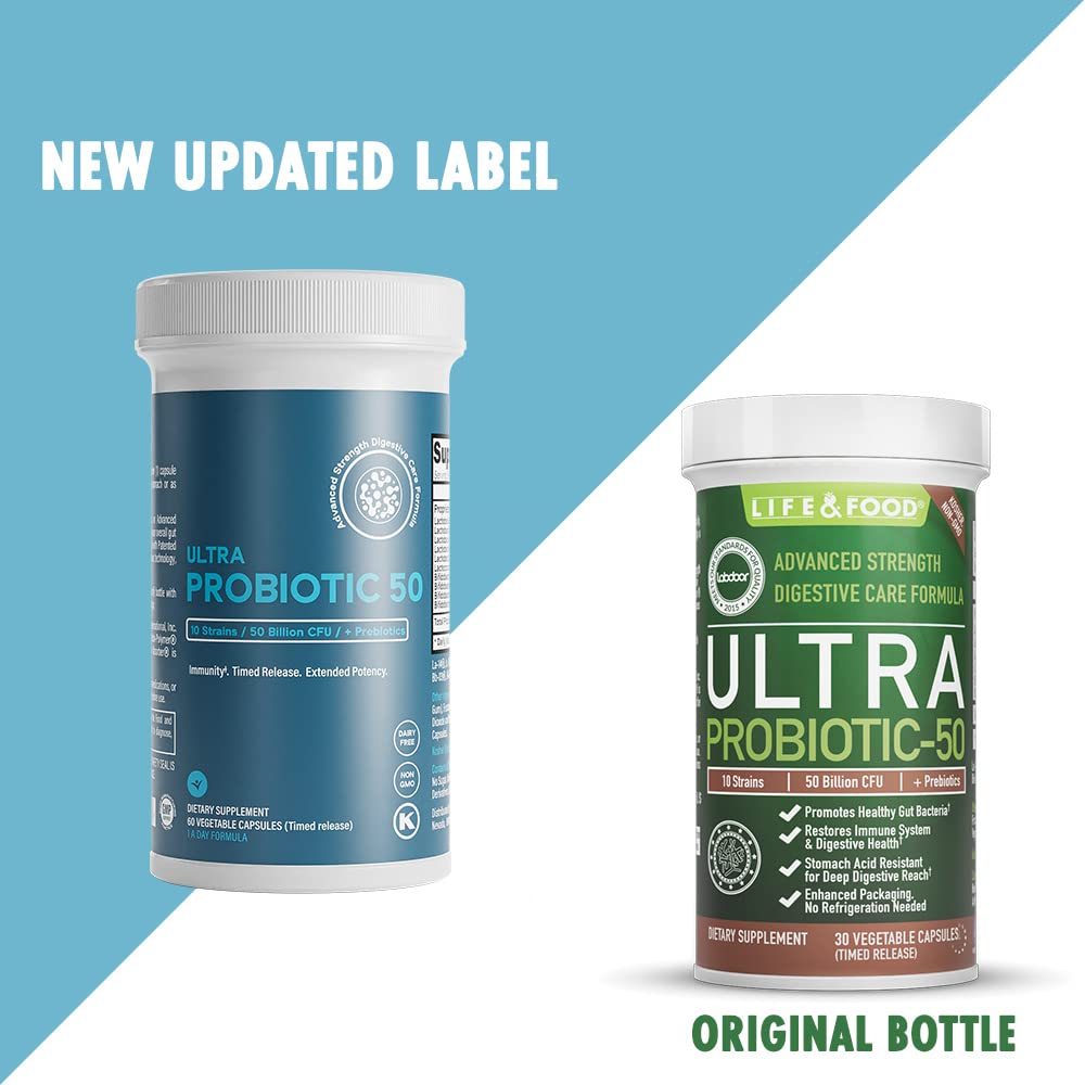 Life & Food time-release capsules illustrating steady daily probiotic delivery