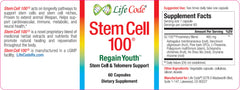 Life Code Stem Cell 100 capsules closeup for daily energy and joint support.