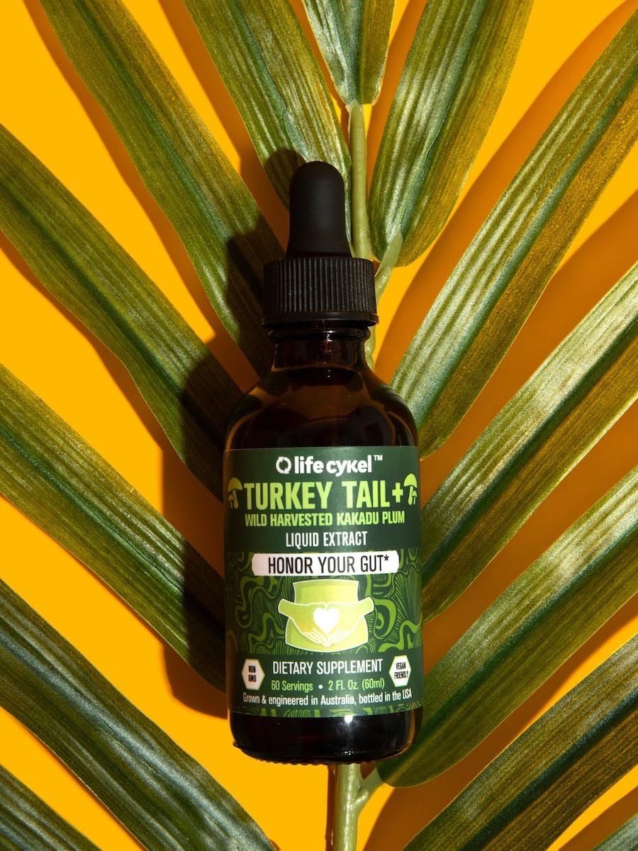Life Cykel double extraction process enhances bioavailability for richer turkey tail benefits.