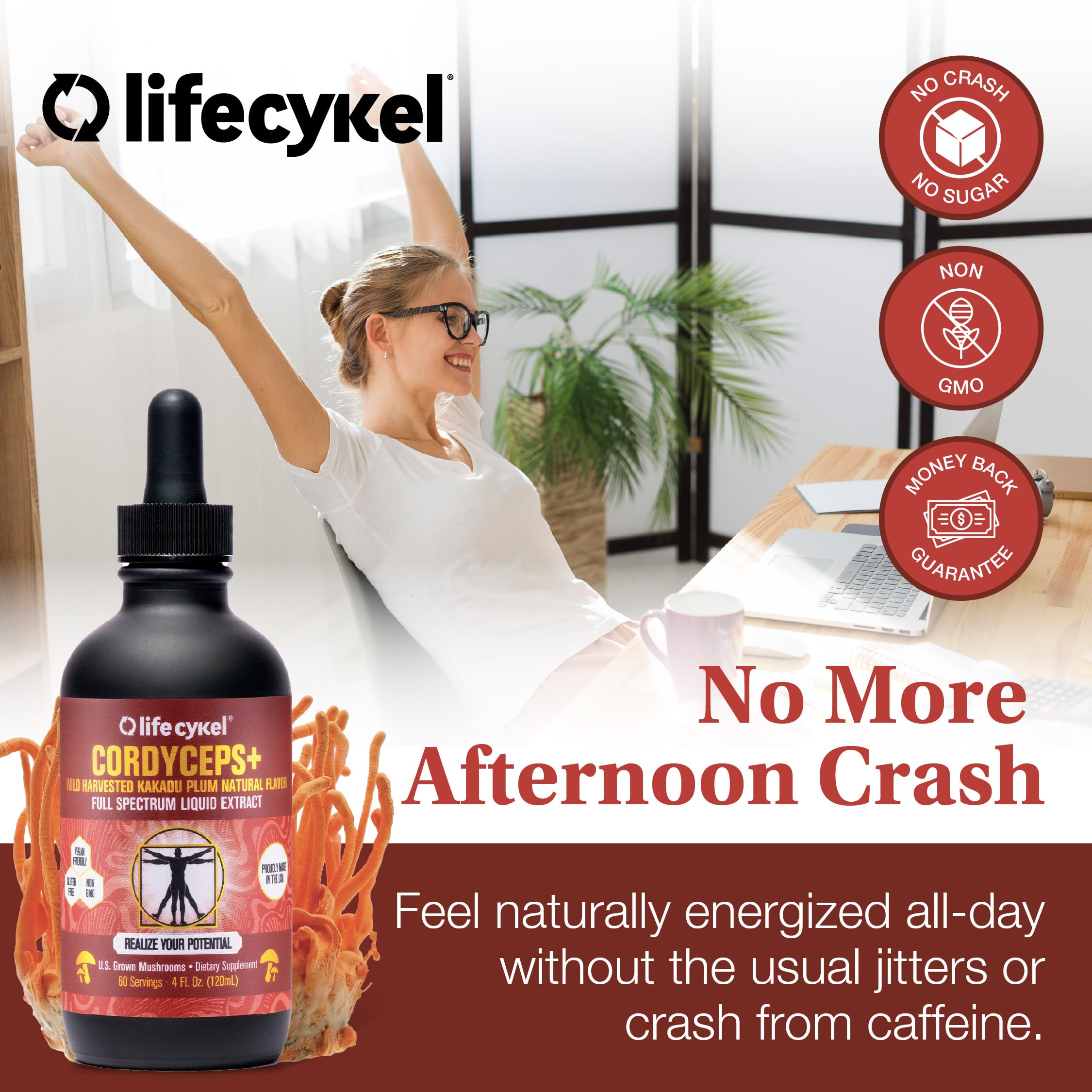 Life Cykel Kakadu Plum ingredient detail showcasing vitamin C benefits.