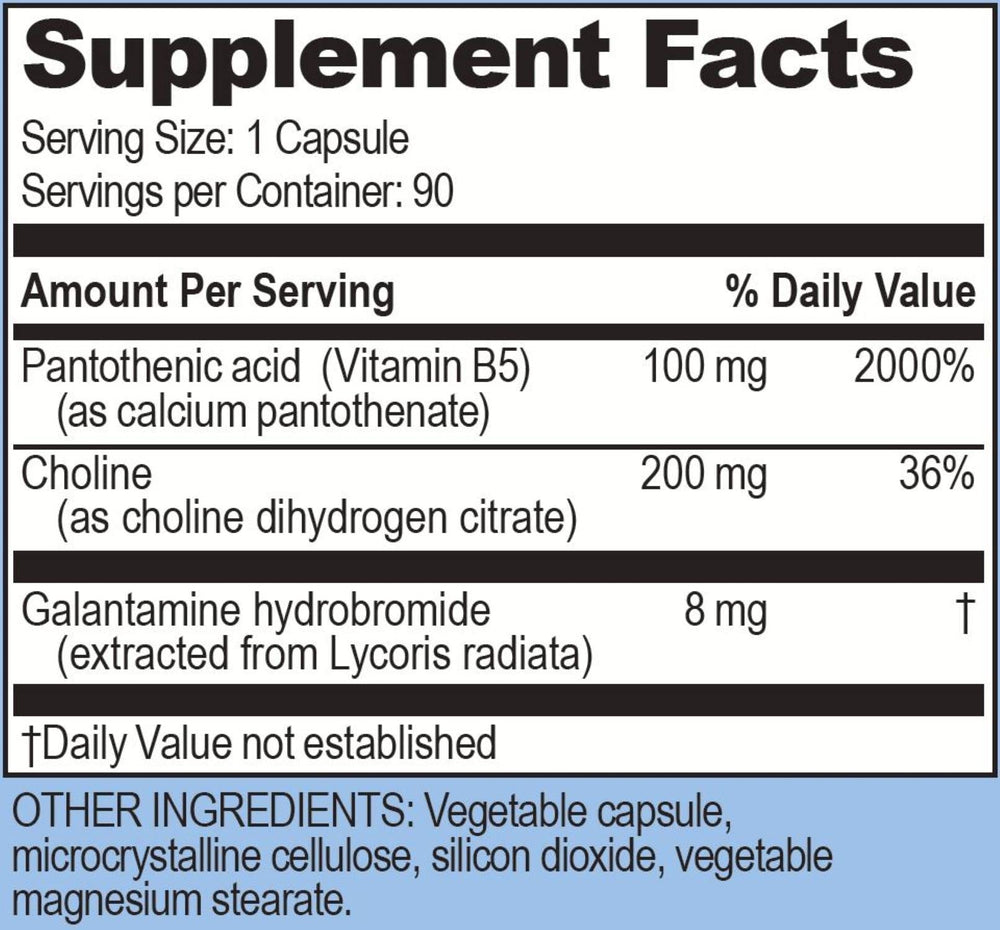 GalantaMind capsules close-up, promotes focus and cognitive function using galantamine.