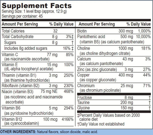 Life Enhancement Memory Upgrade drink serving image suggests refreshing citrus flavor and easy mixing.