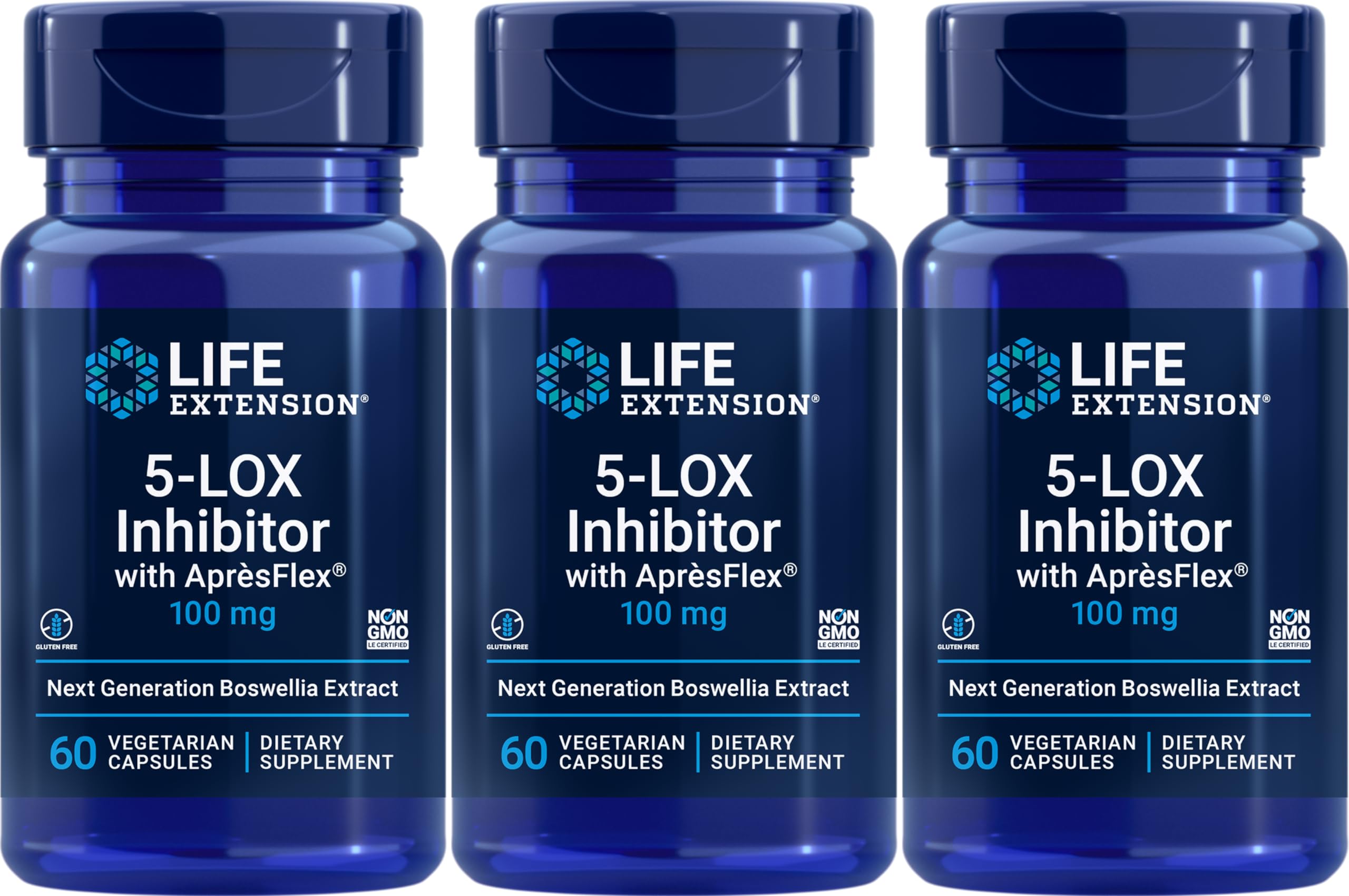 Life Extension 5-LOX Inhibitor with AprèsFlex bottle supports daily balance and easy routine.