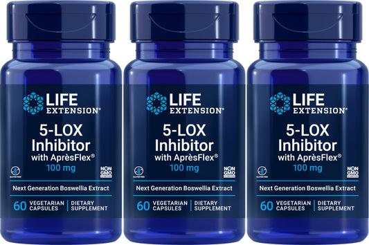 Life Extension 5-LOX Inhibitor with AprèsFlex bottle supports daily balance and easy routine.