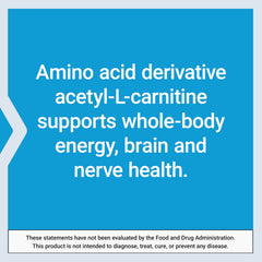 Life Extension Acetyl-L-Carnitine Arginate label detail notes 620 mg per serving