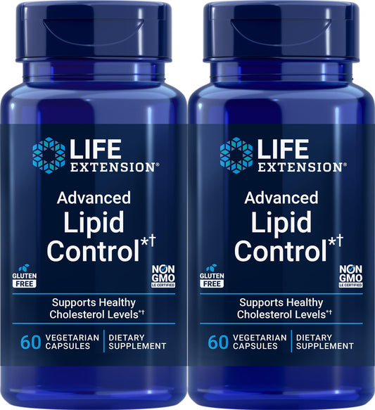 Life Extension Advanced Lipid Control bottle front view, supports daily lipid balance