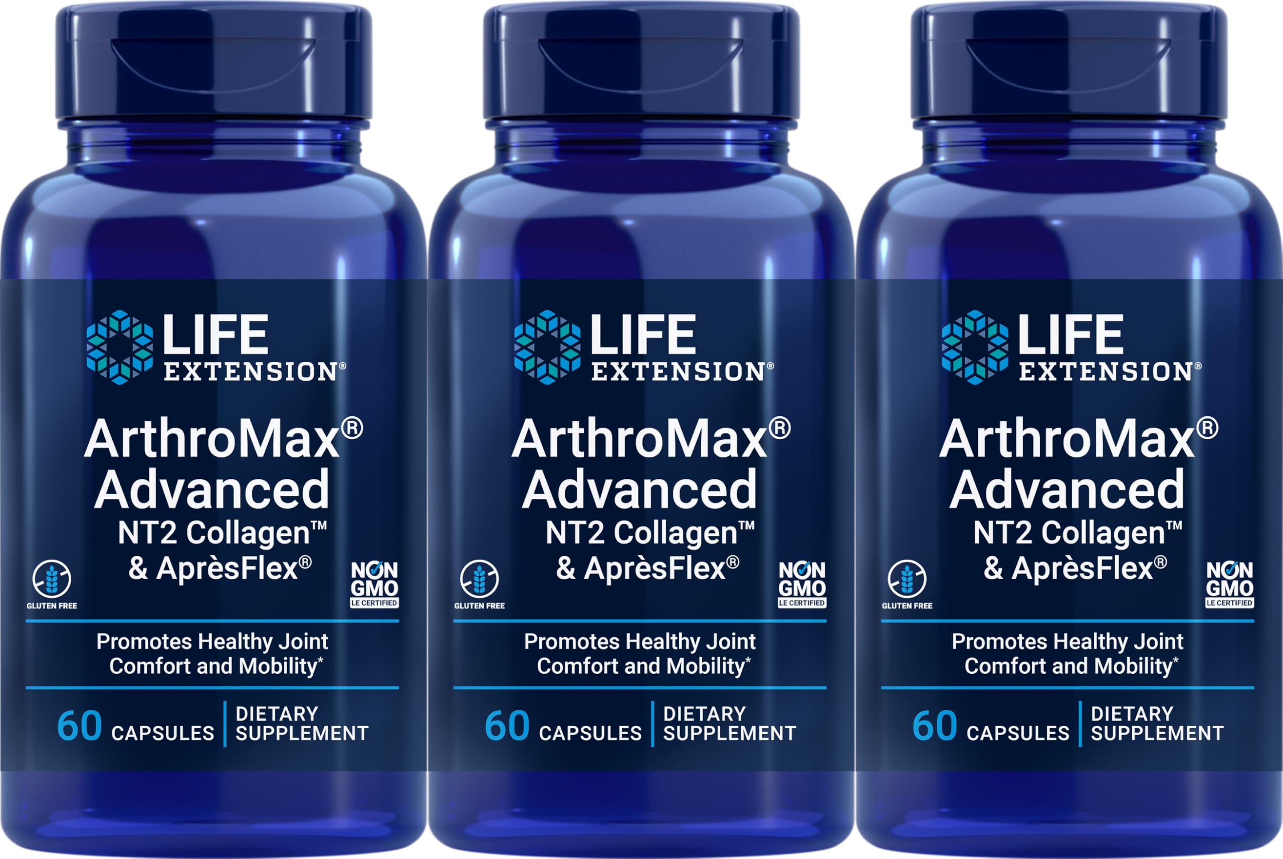 Life Extension ArthroMax NT2 Collagen bottle for a daily wellness routine.