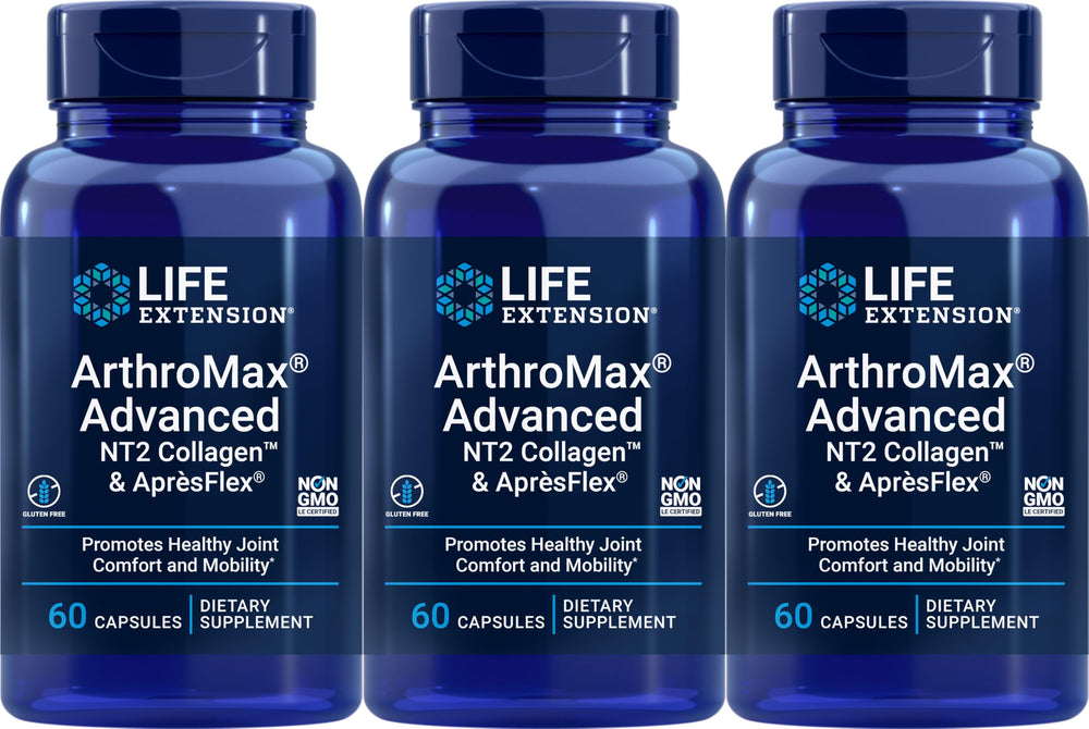 Life Extension ArthroMax NT2 Collagen bottle for a daily wellness routine.