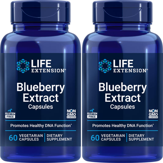 Life Extension Blueberry Extract pack 2 box shows packaging with antioxidant-rich support
