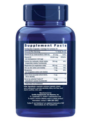 Life Extension Bone Restore Elite capsules close-up highlighting calcium and D3
