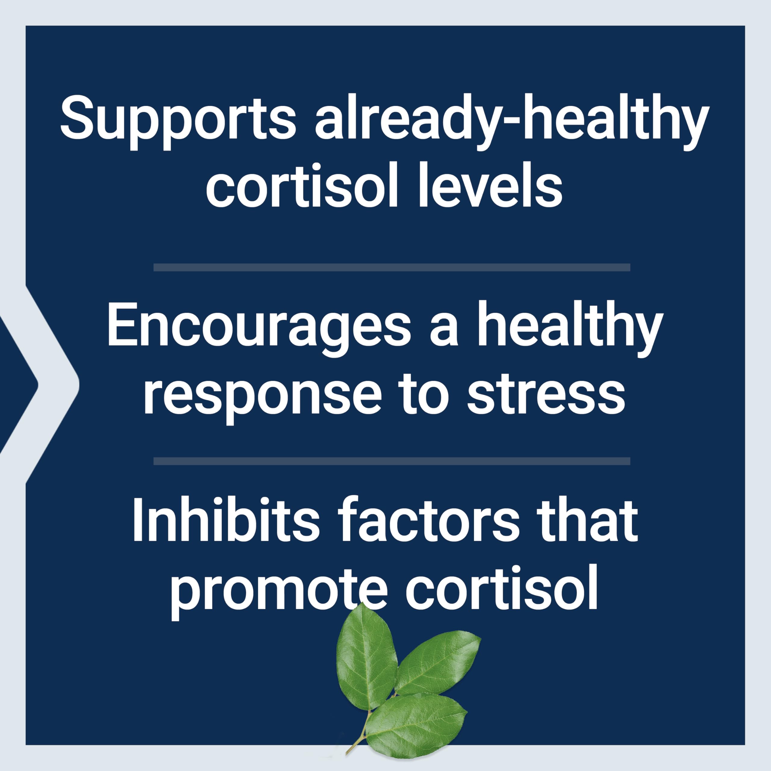 Life Extension Cortisol-Stress Balance box conveys gluten-free and non-GMO formulation.