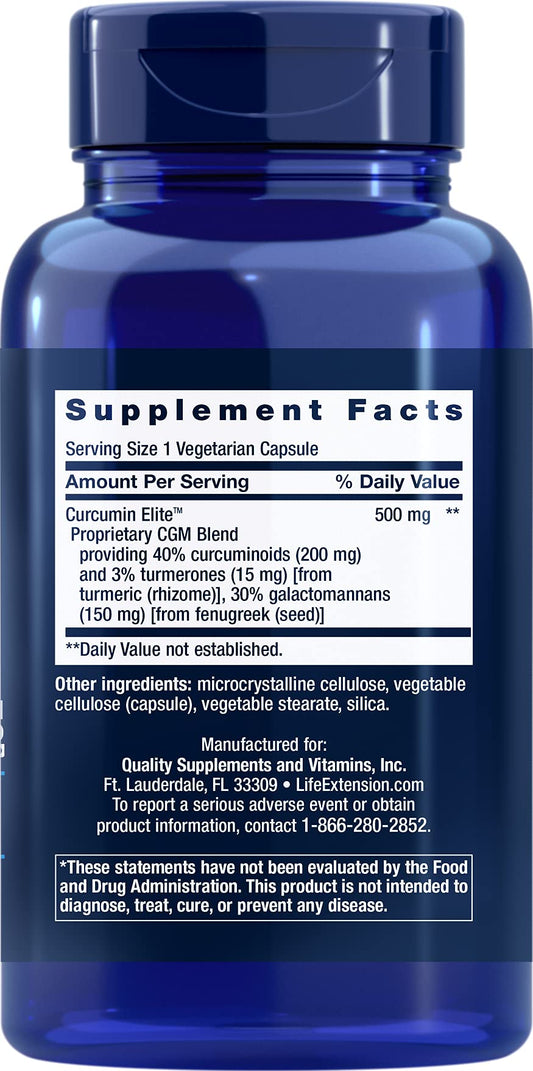 Life Extension Curcumin Elite capsules deliver high absorption for daily wellness.