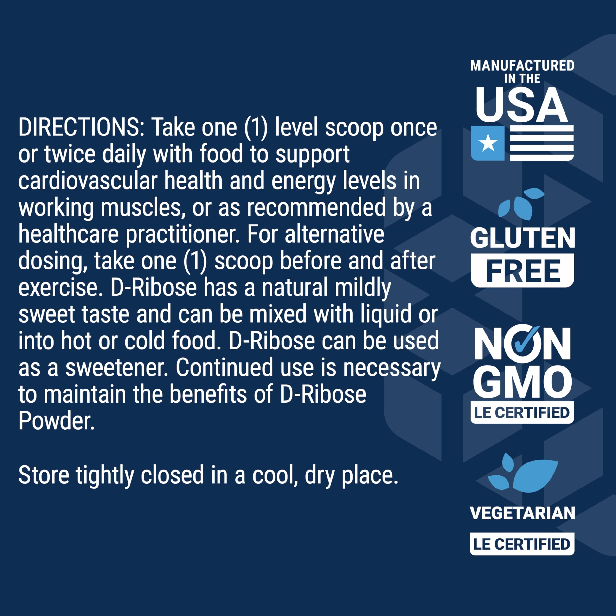 Life Extension D-Ribose powder ideal for post-workout energy support