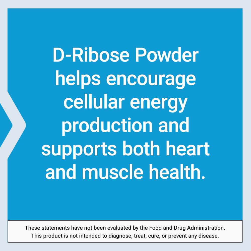 Life Extension D-Ribose powder jar close-up highlights purity