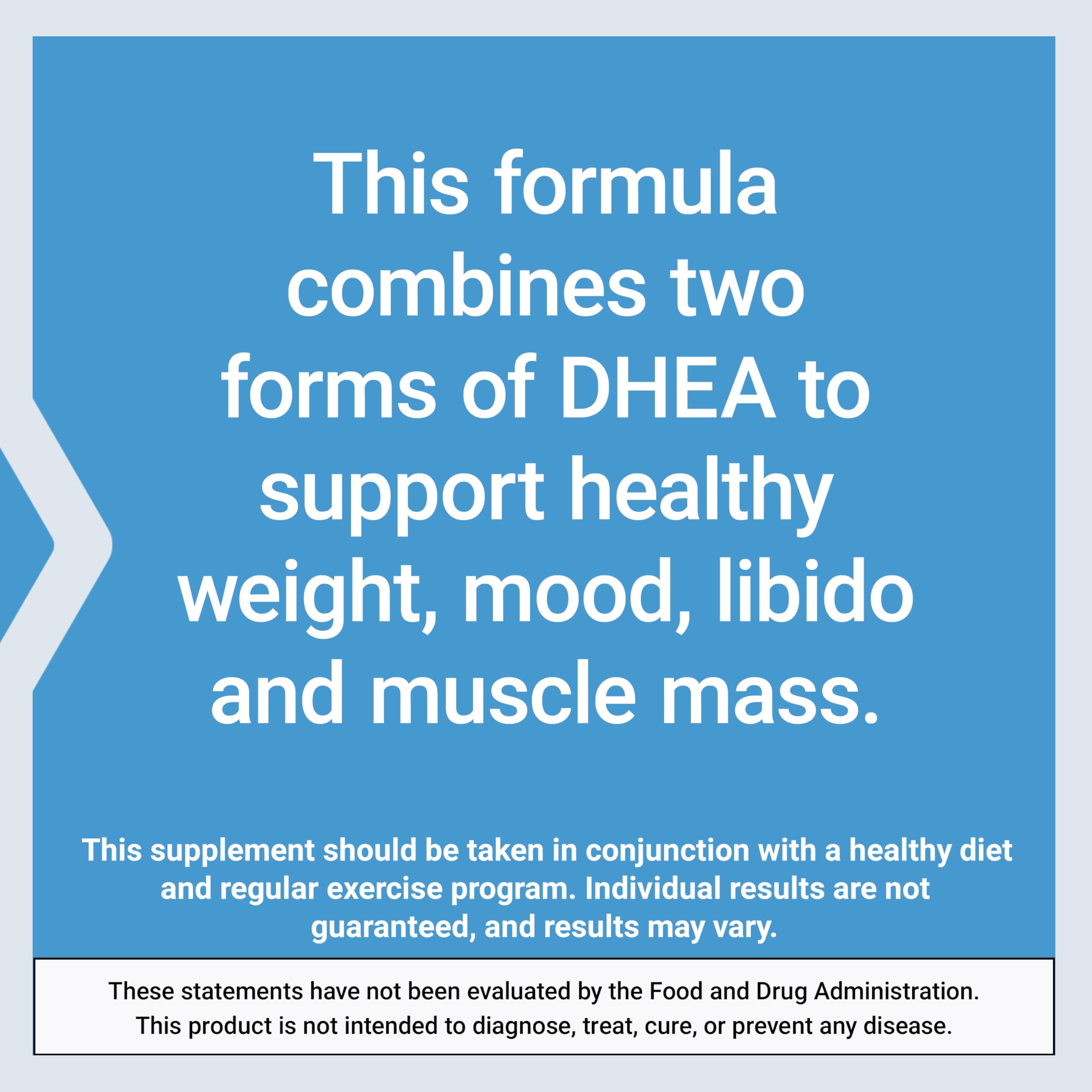 Non-GMO and gluten-free badge on DHEA packaging.