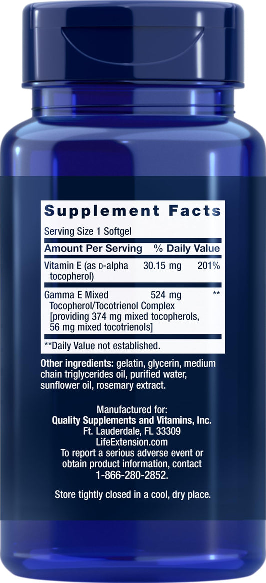 Life Extension Gamma E two-bottle pack, convenient daily vitamin E option.