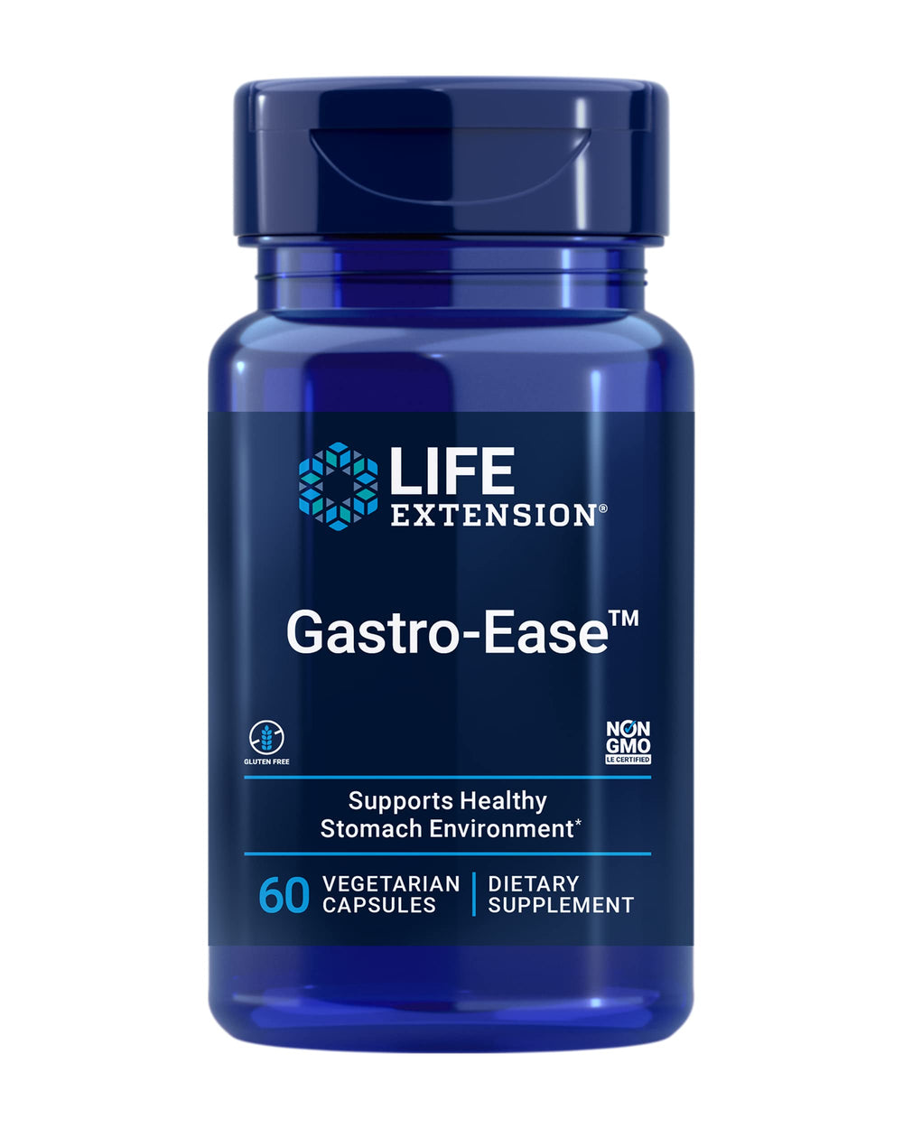Life Extension Gastro-Ease bottle front view supports digestive comfort