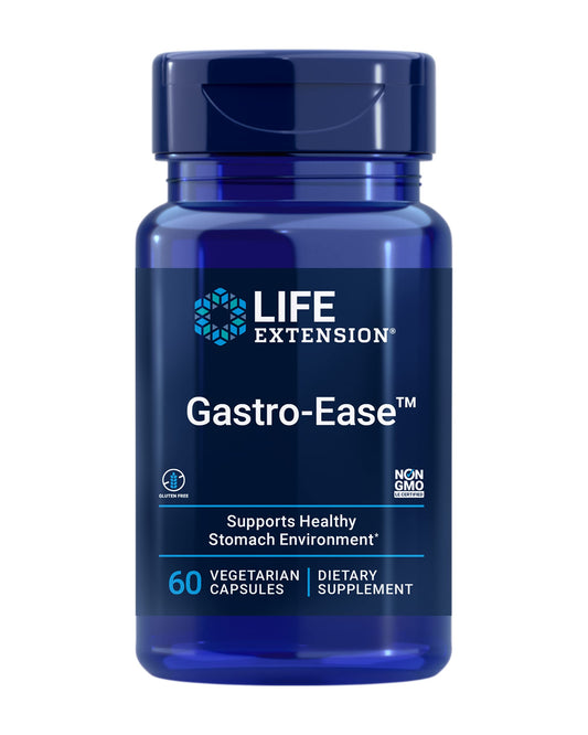 Life Extension Gastro-Ease bottle front view supports digestive comfort