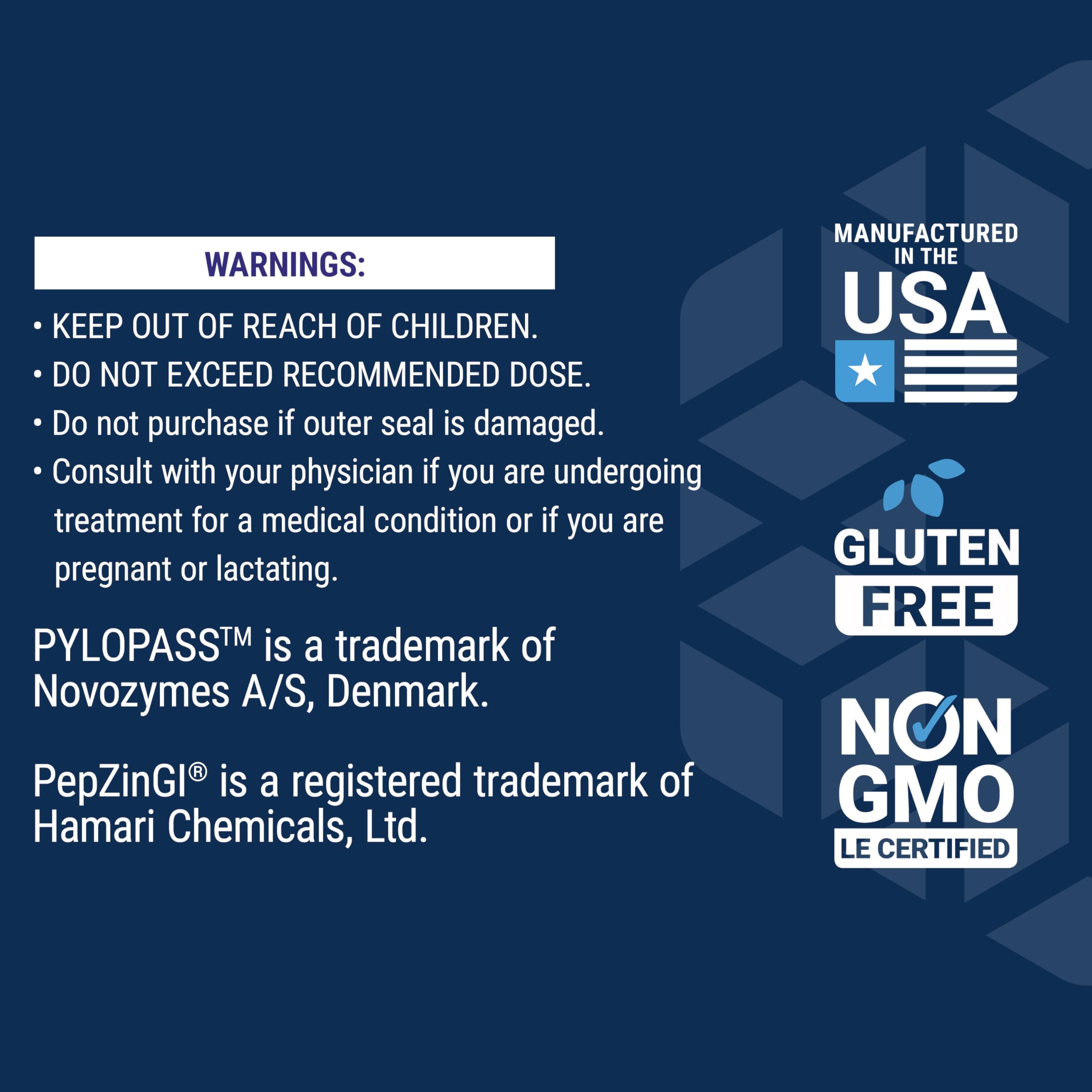 Life Extension Gastro-Ease zinc L-carnosine supports stomach lining