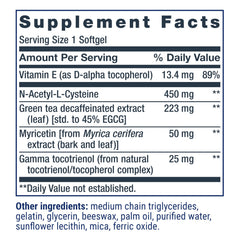 Green tea extract component on GEROPROTECT packaging for antioxidant support.