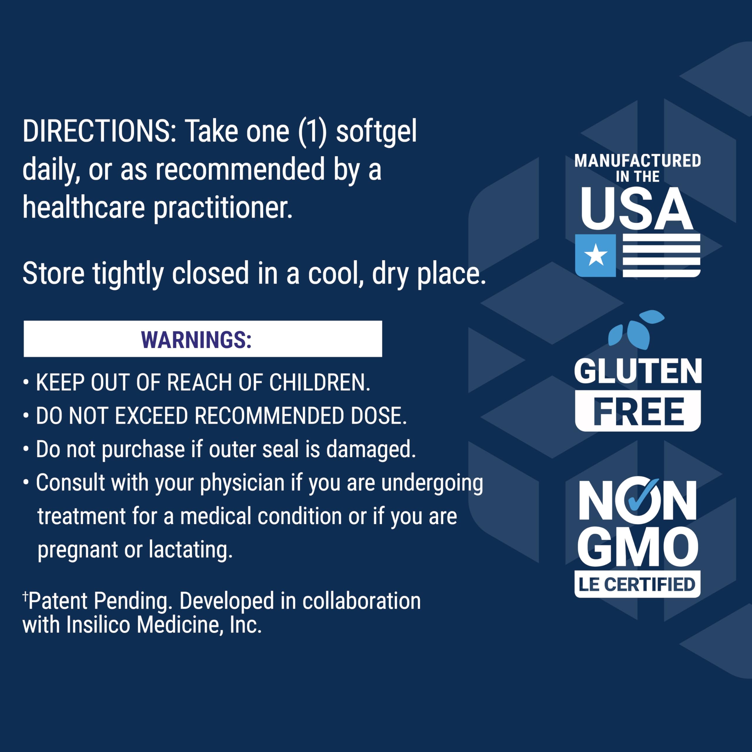 Non-GMO certification mark shown on GEROPROTECT carton.