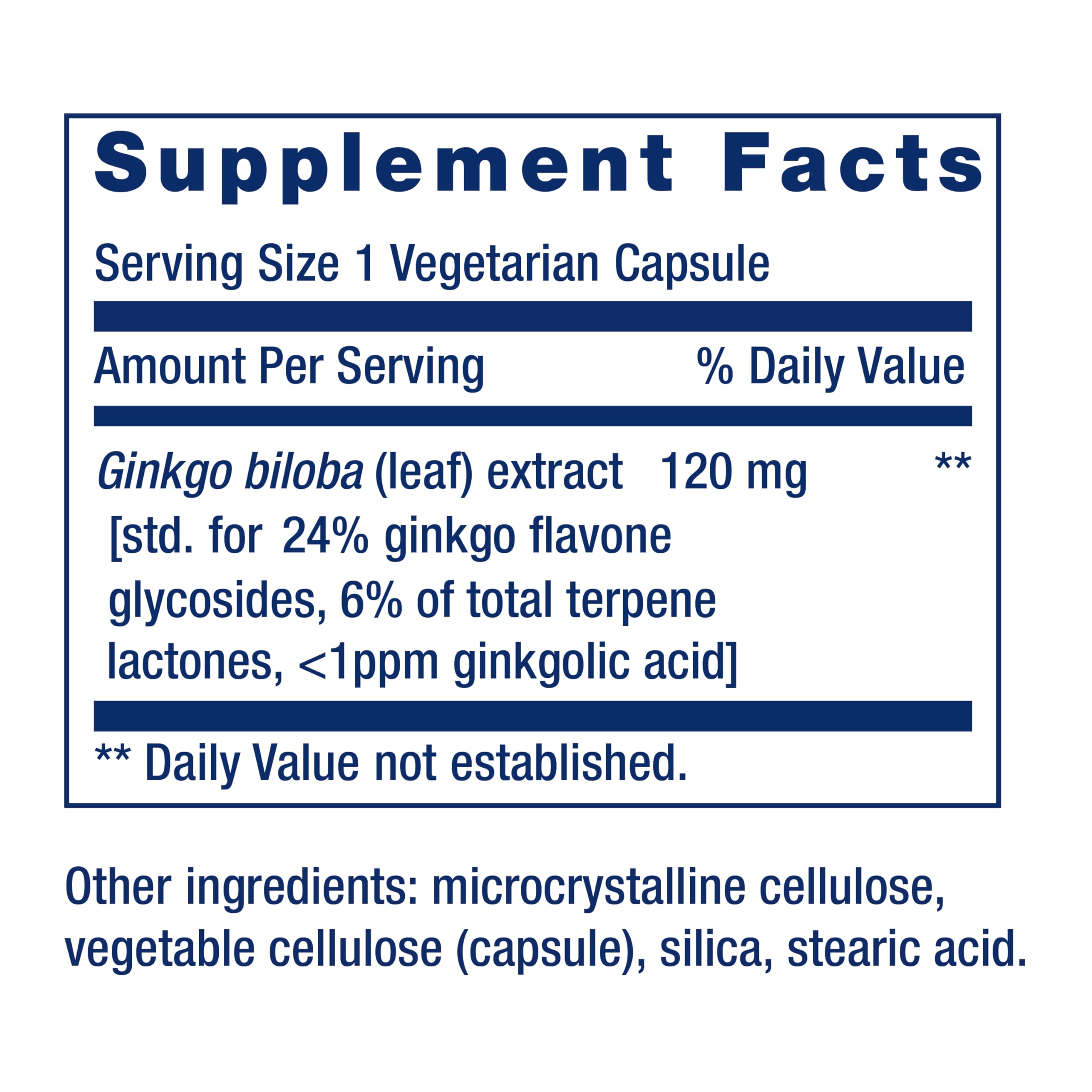 Standardized to 24% flavone glycosides supports cognition