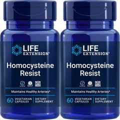 Life Extension Homocysteine Resist bottle front showing capsules for daily B vitamin support.