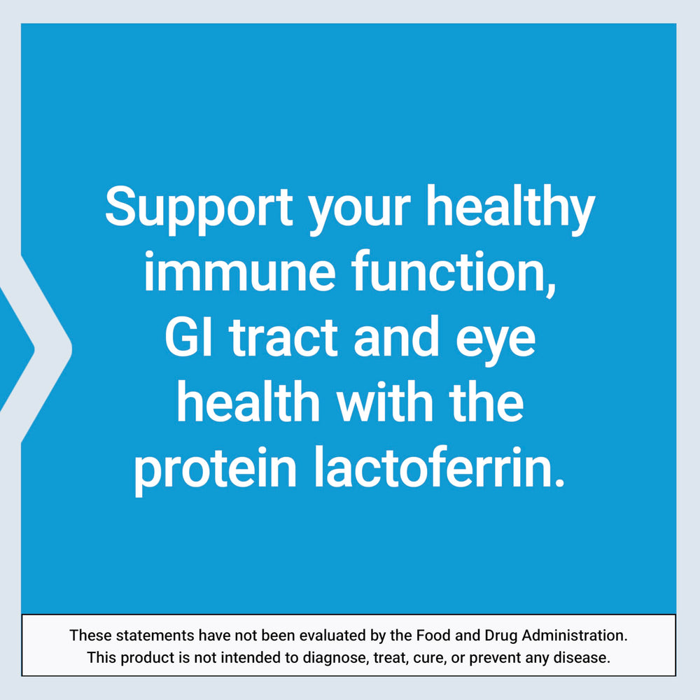 Gluten-free icon on Life Extension Lactoferrin Caps packaging.
